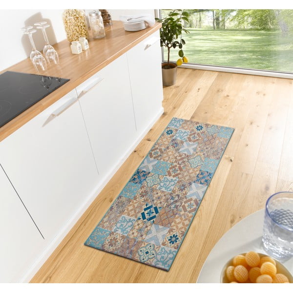 Modrý koberec běhoun 75x150 cm Cappuccino Mosaik – Hanse Home-image-1