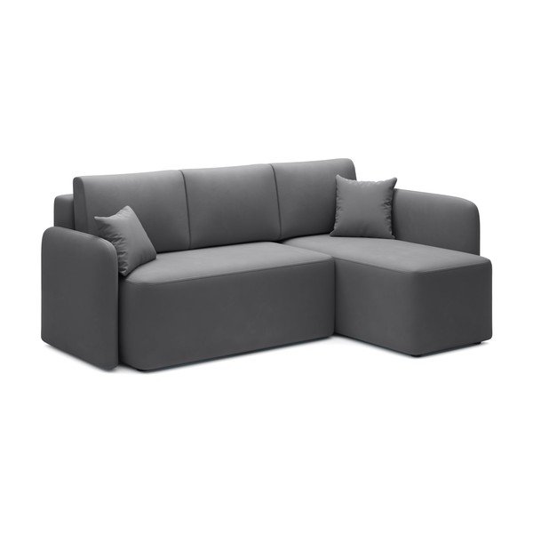 Taupe sametová rozkládací/s úložným prostorem rohová pohovka (pravý roh/s lenoškou) Hadson – ELTAP-image-2