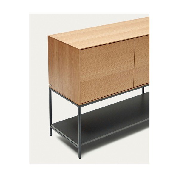 Nízká komoda v dekoru dubu v přírodní barvě 97,5x80 cm Vedrana – Kave Home-image-4