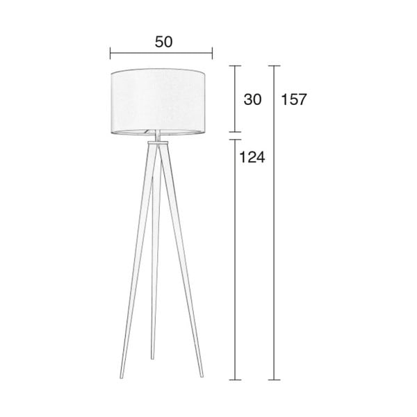 Bílá stojací lampa Zuiver Tripod, ø 50 cm-image-1