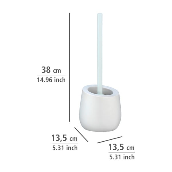 Bílý keramický toaletní kartáč Wenko Badi-image-1
