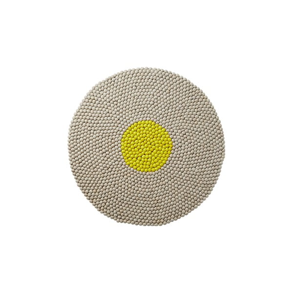 Vlněný koberec Wool Mat Round Lime, 90x90 cm