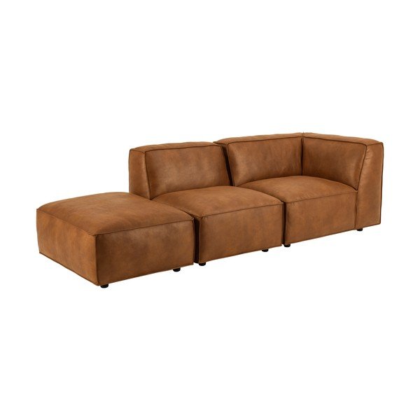 Koňakově hnědá lenoška z imitace kůže (pravý roh) Fairfield Kentucky – Bonami Selection-image-3