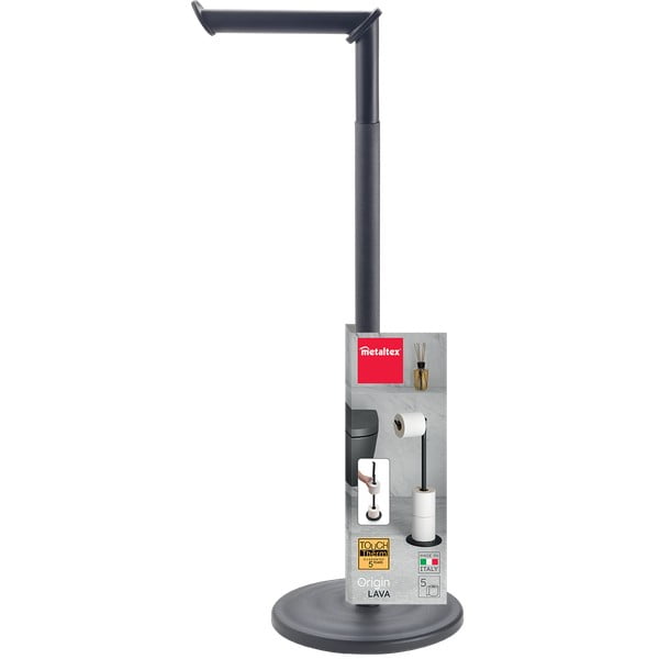 Matně černý ocelový stojan na toaletní papír Lava – Metaltex-image-3