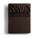 Tmavě hnědé napínací prostěradlo jersey 90x200 cm Amber – Restilo