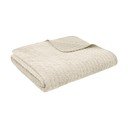 Béžový sametový prošívaný přehoz 240x260 cm Attica Velvet Embroidered – Bianca