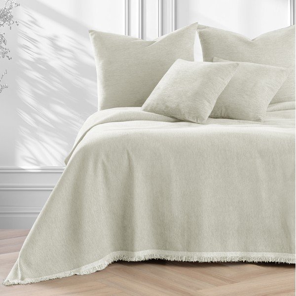 Krémový přehoz z žinylky 220x240 cm Talo – Filumi-image-2