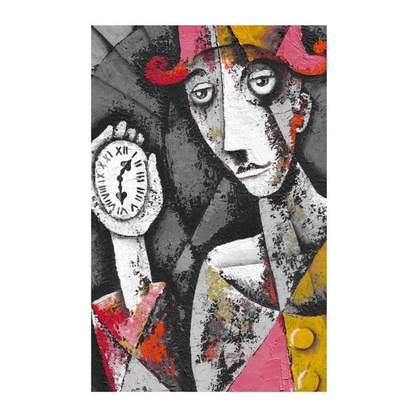 Obraz na plátně Man with Clock, 70 x 45 cm