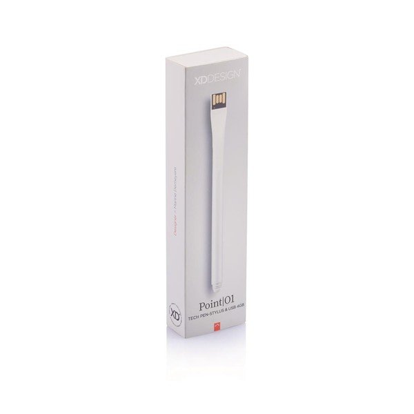 Stylus s USB diskem Point 4GB, bílý-image-1