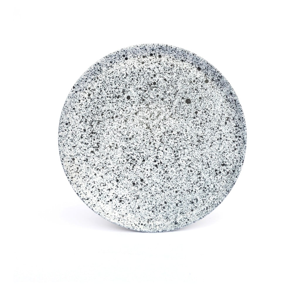 Bílo-černý kameninový malý talíř ÅOOMI Mess, ø 20 cm