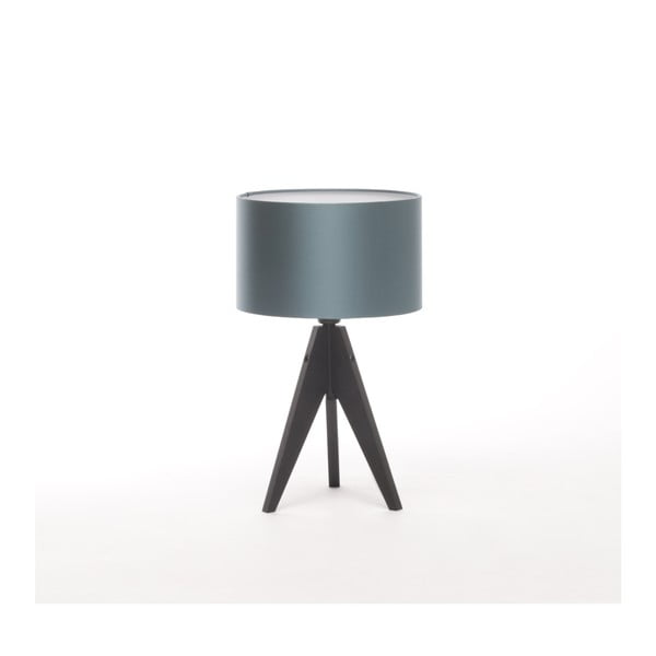Modrá  stolní lampa 4room Artist, černá lakovaná bříza, Ø 25 cm