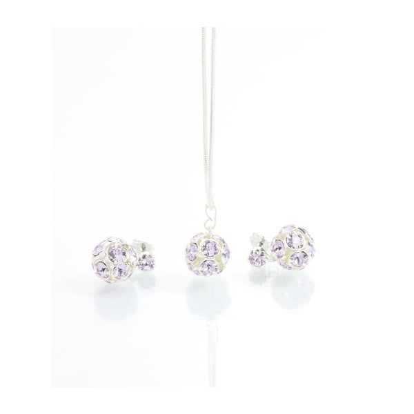 Set náhrdelníku a náušnic s fialovými krystaly Swarovski® Yasmine-image-1
