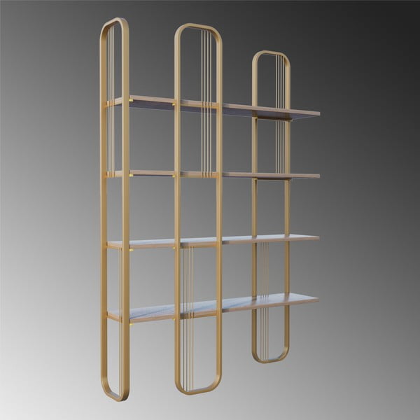 Regál v dekoru borovice ve zlaté barvě 125x180 cm Sierra – Kalune Design-image-4