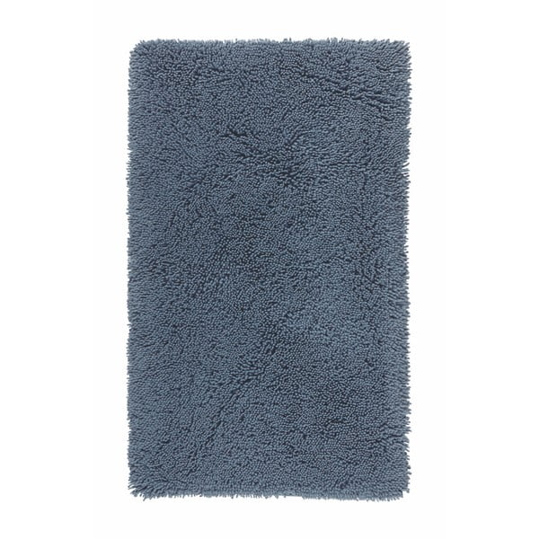 Ocelově modrá koupelnová předložka z organické bavlny Aquanova Mezzo, 70 x 120 cm