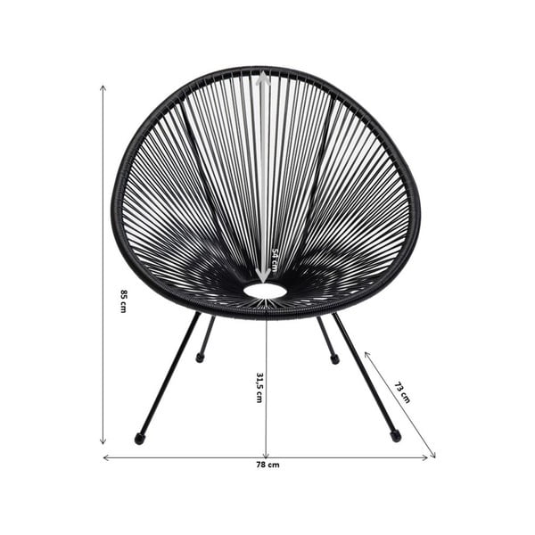 Černé křeslo Kare Design Acapulco-image-2