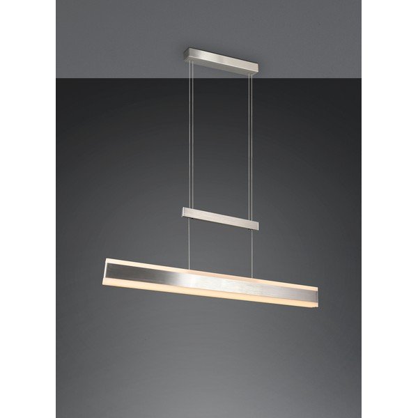 LED závěsné svítidlo v matně stříbrné barvě s kovovým stínidlem Arcola – Trio-image-1