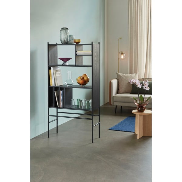 Černá knihovna z jasanového dřeva Hübsch Divide, 79 x 160 cm-image-2