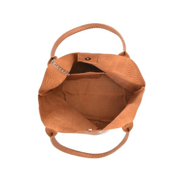 Koňakově hnědá kožená kabelka shopper Renata Corsi Lola-image-3