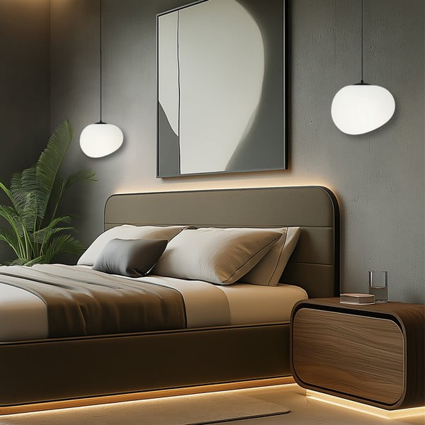 Černo-bílé závěsné svítidlo ø 25 cm Stones – Candellux Lighting-image-1