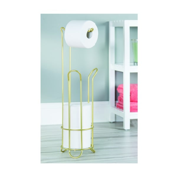 Ocelový stojan na toaletní papír ve zlaté barvě Classico – iDesign-image-4