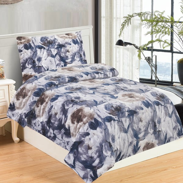 Fialové povlečení na jednolůžko z mikroplyše 140x200 cm Riana – My House