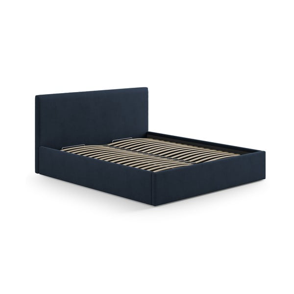 Tmavě modré čalouněné čelo postele 210,5x100 cm Remo – Micadoni -image-3