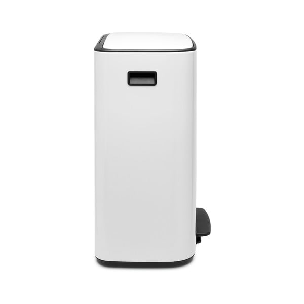 Bílý nášlapný ocelový odpadkový koš na tříděný odpad 2x30 l Bo – Brabantia-image-3