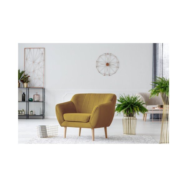 Hořčicově žluté křeslo Mazzini Sofas Benito-image-3