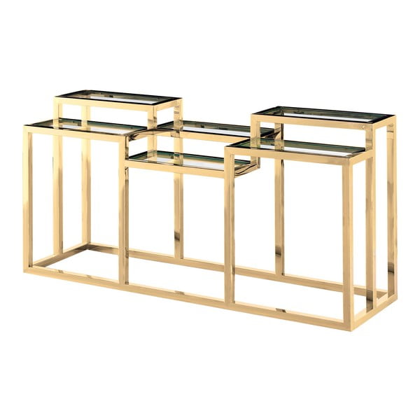Nerezový konzolový stolek ve zlaté barvě Artelore Alvar