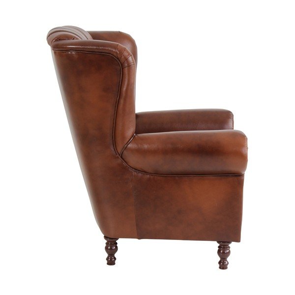 Hnědé kožené křeslo Max Winzer Vary-image-2