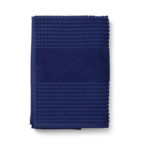 Tmavě modrá froté osuška z Bio bavlny 70x140 cm Check – JUNA