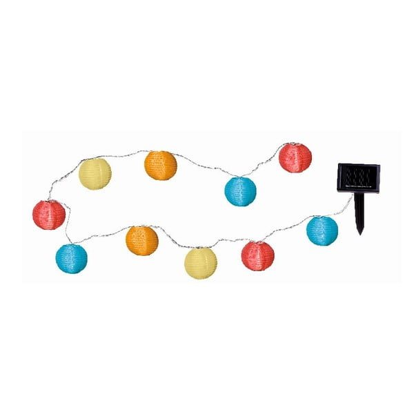 Světelný solární LED řetěz vhodný do exteriéru Star Trading Festival, délka 2,7 m