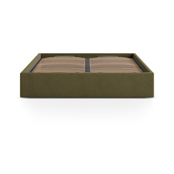 Zelená čalouněná dvoulůžková postel s úložným prostorem/bez čela s roštem 200x200 cm Susan – Micadoni -image-2