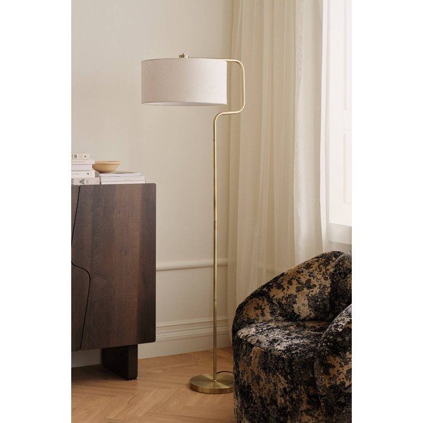 Krémová/v mosazné barvě látková stojací lampa (výška 160 cm) Josho – Ellos Home-image-1