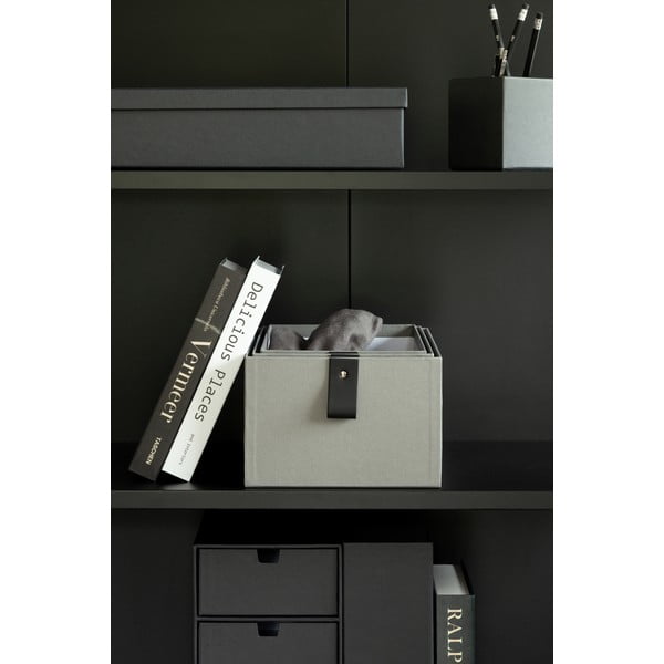 Šedé kartonové úložné boxy v sadě 3 ks 20,5x29,5x14,5 cm Aston Paper Laminate – Bigso-image-2