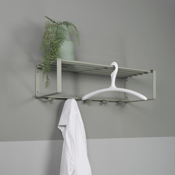 Šedozelený kovový nástěnný věšák s poličkou 70 cm Rex – Spinder Design-image-3
