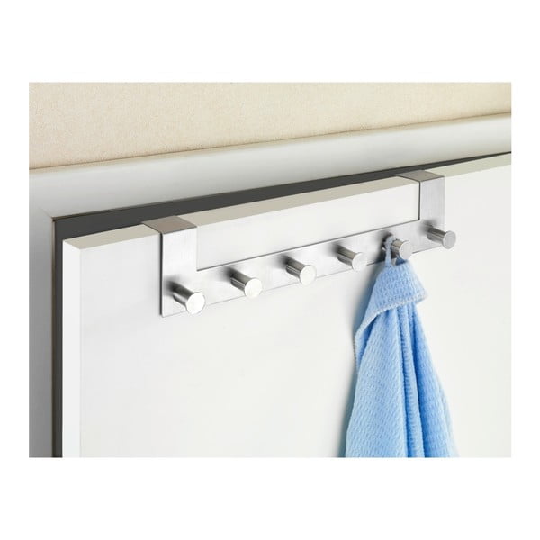 Závěsný věšák na dveře se 6 háčky ve stříbrné barvě Wenko Celano-image-1