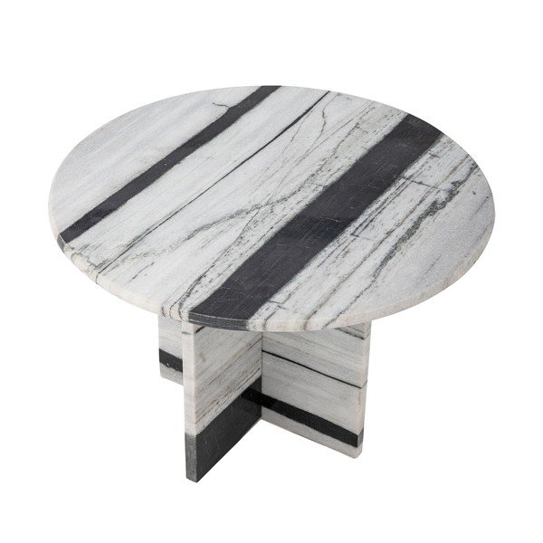 Černobílý mramorový kulatý konferenční stolek ø 61 cm Rosito – Bloomingville-image-3