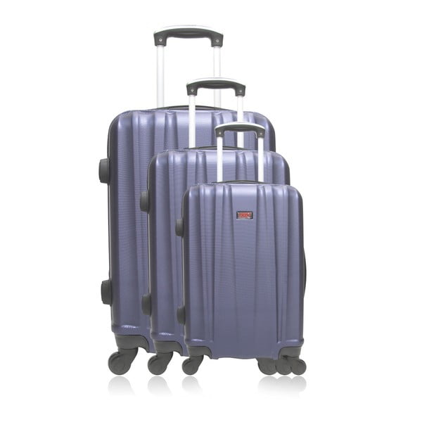 Sada 3 modrých cestovních kufrů na kolečkách Hero Poppy