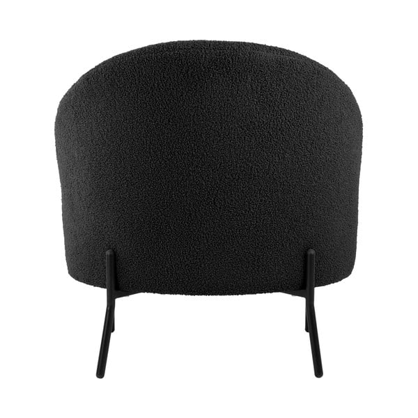 Černé křeslo z textilie bouclé Noble – Leitmotiv-image-3