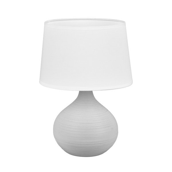 Bílo-hnědá stolní lampa z keramiky a tkaniny Reality Martin, výška 29 cm