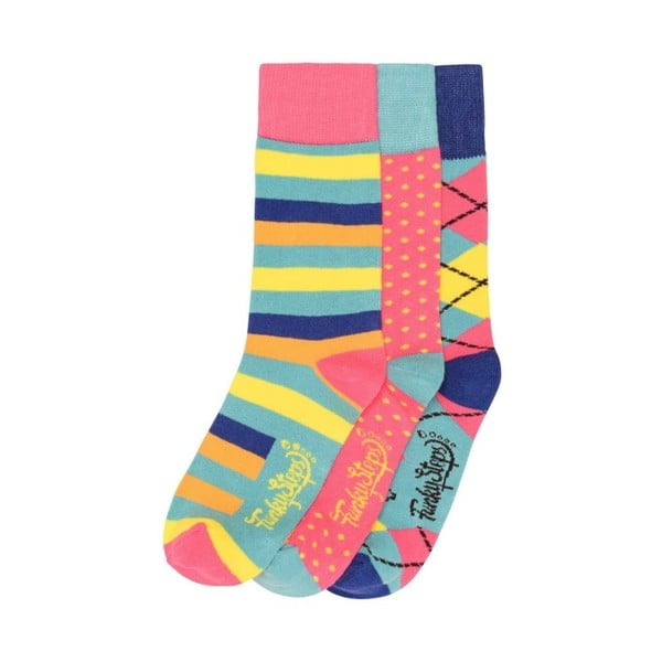 Sada 3 párů barevných ponožek Funky Steps Circus, velikost 35 – 39