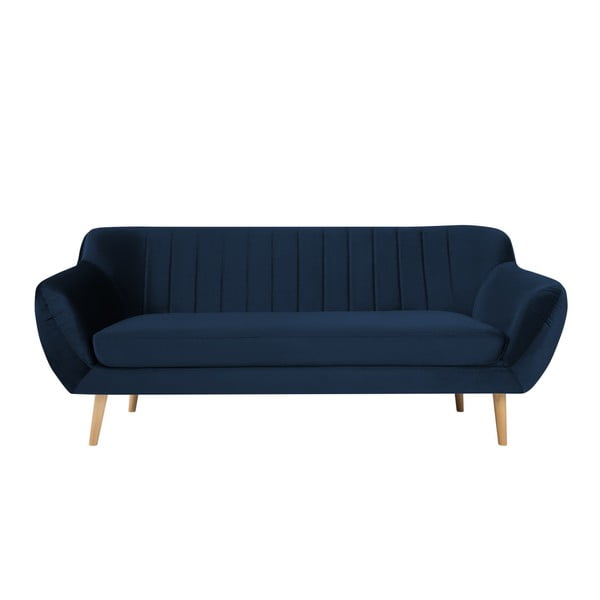 Tmavě modrá třímístná pohovka Mazzini Sofas Benito