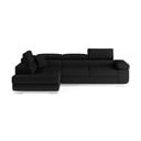Černá rozkládací/s úložným prostorem rohová pohovka (levý roh/do L) Anton – ELTAP