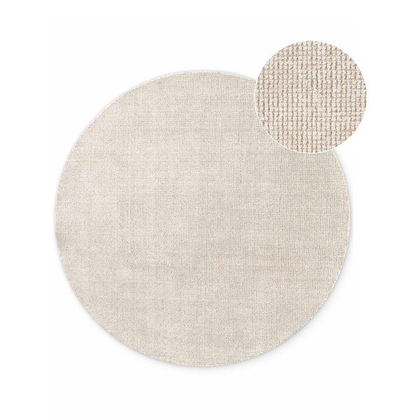 Krémový ručně tkaný vlněný kulatý koberec ø 160 cm Greenwich – Ted Baker