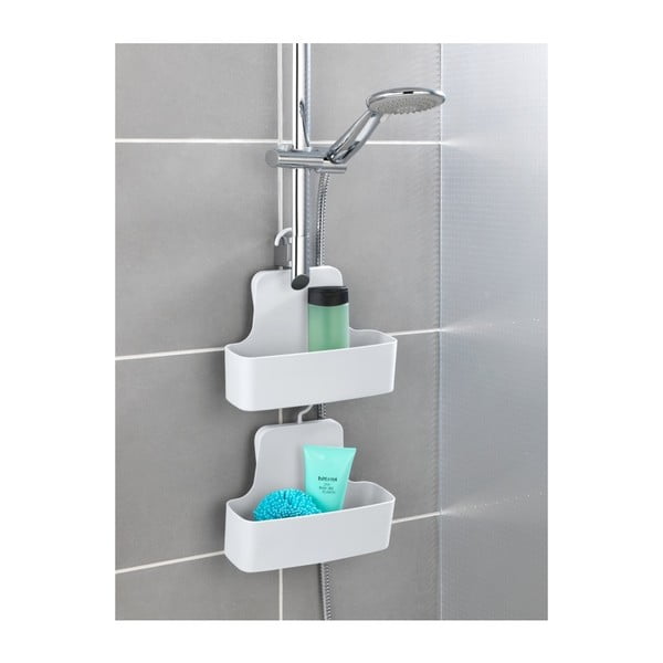 Bílá závěsná polička do sprchy Wenko Barcelona-image-3