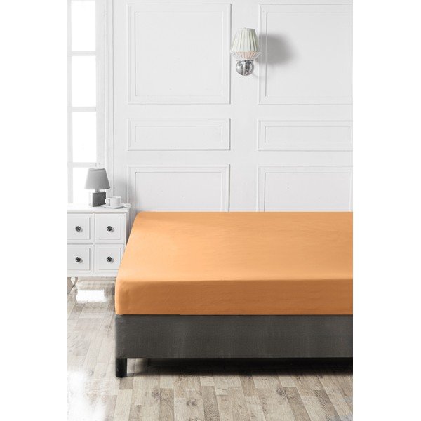 Oranžové napínací bavlněné prostěradlo 140x200 cm – Mijolnir-image-2