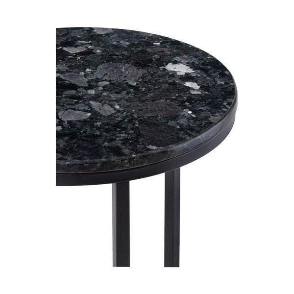 Černý žulový stolek s podnožím v černé barvě RGE Crystal, ⌀ 50 cm-image-4