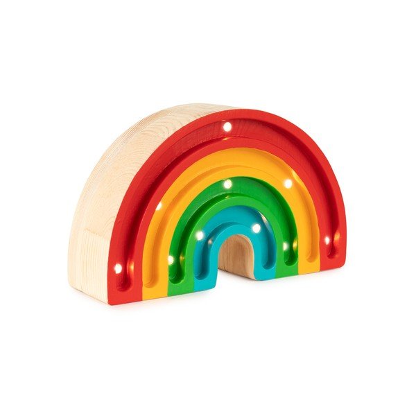 Barevná stolní lampa z borovicového dřeva Little Lights Rainbow, šířka 20 cm-image-1