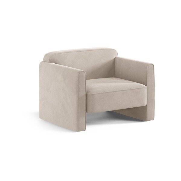 Béžové sametové křeslo Abby – Micadoni 